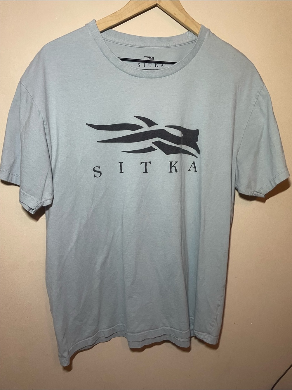Sitka Gear Logo Graphic T-Shirt XL Light Blue 100% Pima Cotton Hunting Tee